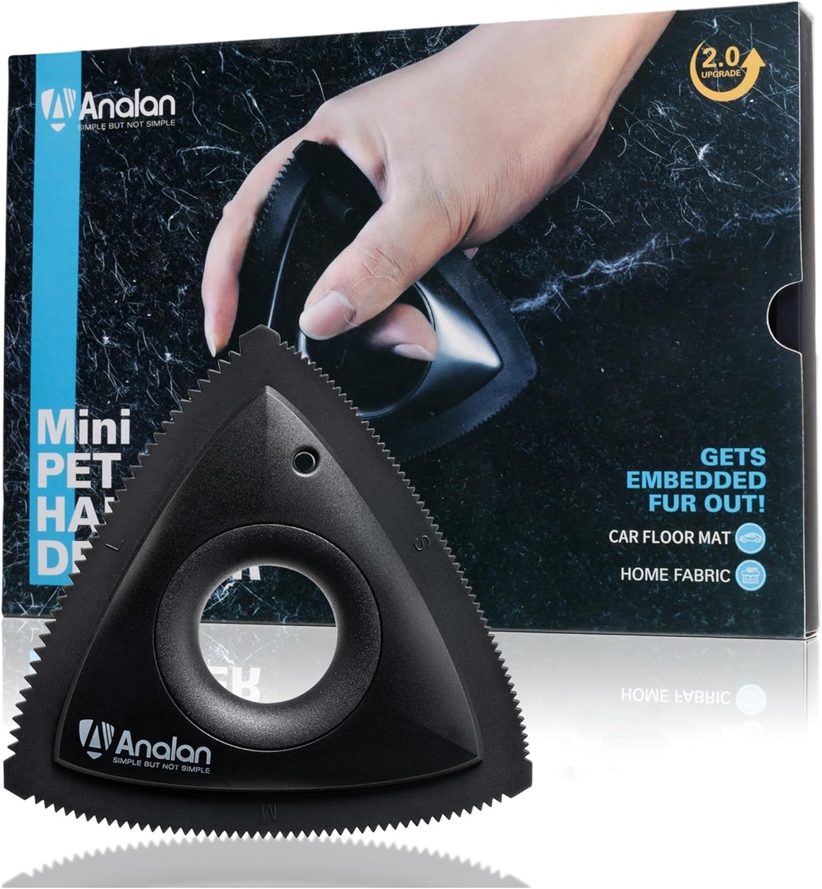 Brosse Mini Pour Poils D'Animaux, Outil De Nettoyage De Voiture Pour Poils De Chien (Noir)