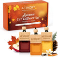 Automne Bouteille De Parfum De Voiture 3 X 8ML | Set De Diffuseur De Parfum Suspendu Pour Voiture | Désodorisants Pour Maison | Parfum Chaud - Tarte Aux Pommes, Pull D'Automne, Flanelle Chaude