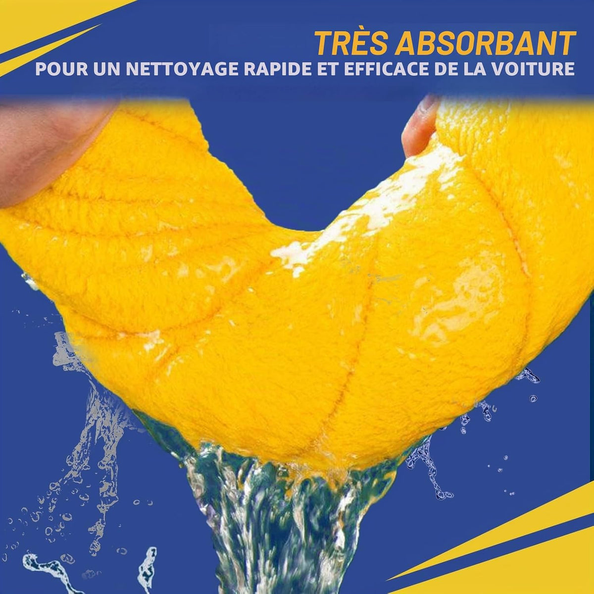 Lot De 2 Chiffons Microfibre Voiture Ultra-Absorbants 500 GSM – Idéal Pour Le Nettoyage, Le Lavage Et Le Séchage De La Voiture, Moto Et Maison – Sans Trace, Doux Et Réutilisable, 30 X 40 Cm