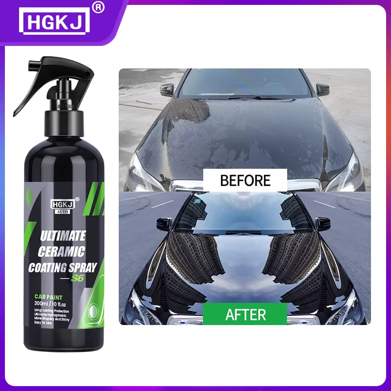 S6 Ultimate Ceramic Coating Spray Hydrophobic High Gloss Paint Protection 9H Nano Top Long Lasting Wax Car Care Detail