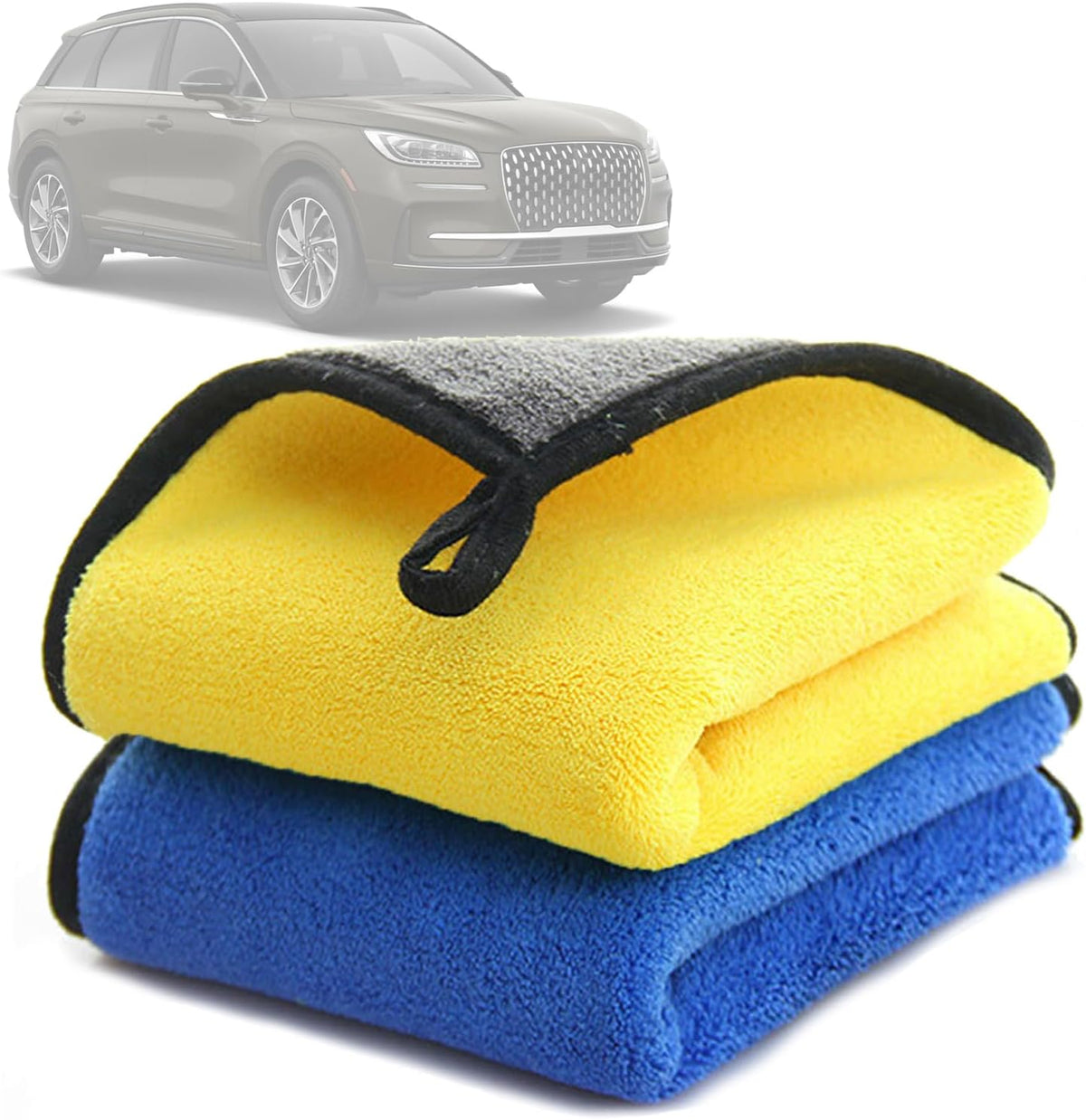 Lot De 2 Chiffons Microfibre Voiture Ultra-Absorbants 500 GSM – Idéal Pour Le Nettoyage, Le Lavage Et Le Séchage De La Voiture, Moto Et Maison – Sans Trace, Doux Et Réutilisable, 30 X 40 Cm
