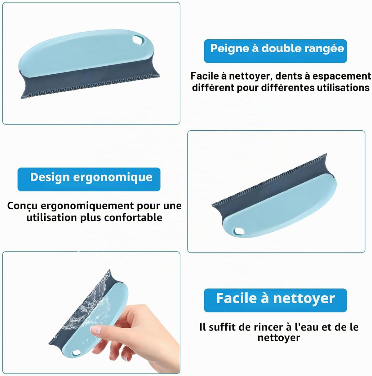 Lot De 5 Outils Pour Enlever Les Poils D'Animaux De Compagnie Pour Tapis Et Vêtements, Outil D'Épilation Portable Pour Voiture, Canapé, Meubles, Vêtements, Moquette, Poils De Chien Et Chat
