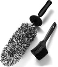 Brosse Jantes Voiture Et Brosse De Pneu Noire - Brosse De Nettoyage En Microfibre - Brosse De Roue De Voiture Jante Sans Partie Métallique - Pas De Rayures Brosse Jantes Aluminium