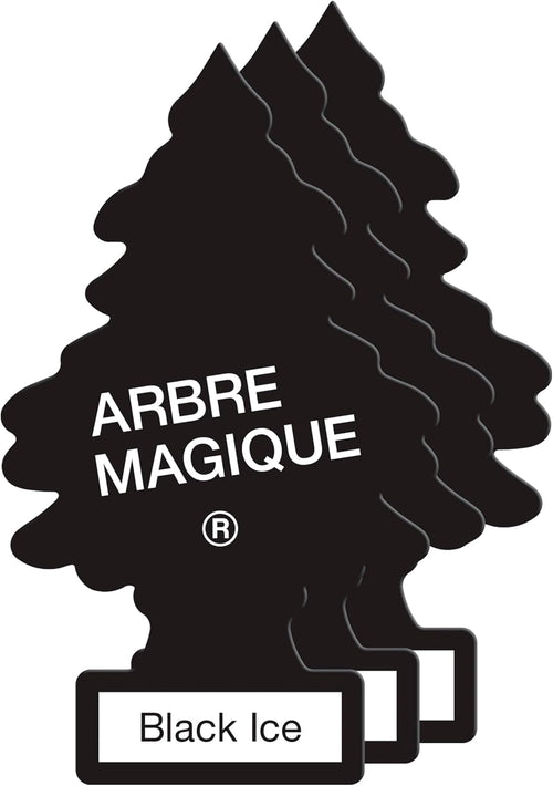 Wunderbaum 171239 Arbre Magique Lot De 3 Désodorisants Sapin Voiture, Cartes Parfumées Black Classic