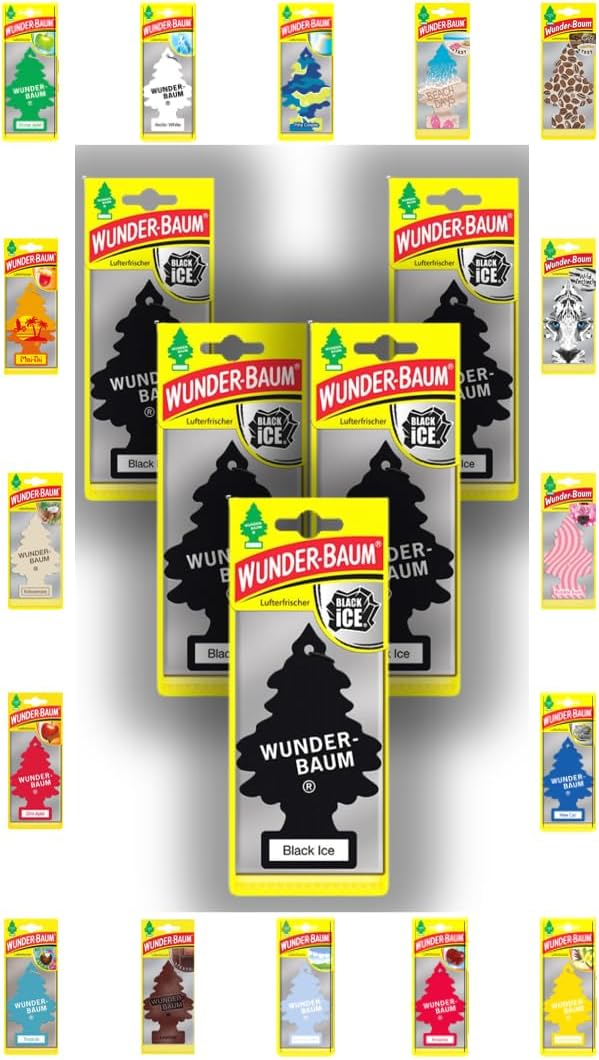 Désodorisant  Pour Voiture - Lot De 5 Sapins Parfumés + Stylo Light Tribe (Nouvelle Voiture)