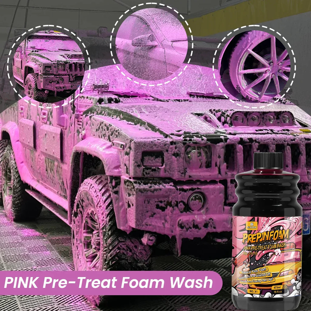 Pink Magic Foam Car Wash Shampoo Car High Concentration Sediment Pre-Washed off Wash Car Wash Soap Super Foam Cleaner X1 ﻿