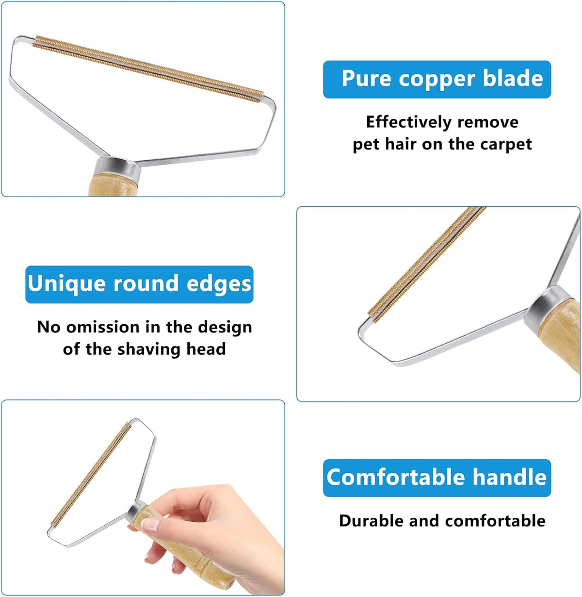 Lot De 5 Outils Pour Enlever Les Poils D'Animaux De Compagnie Pour Tapis Et Vêtements, Outil D'Épilation Portable Pour Voiture, Canapé, Meubles, Vêtements, Moquette, Poils De Chien Et Chat