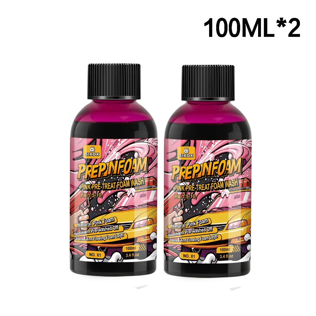 Pink Magic Foam Car Wash Shampoo Car High Concentration Sediment Pre-Washed off Wash Car Wash Soap Super Foam Cleaner X1 ﻿