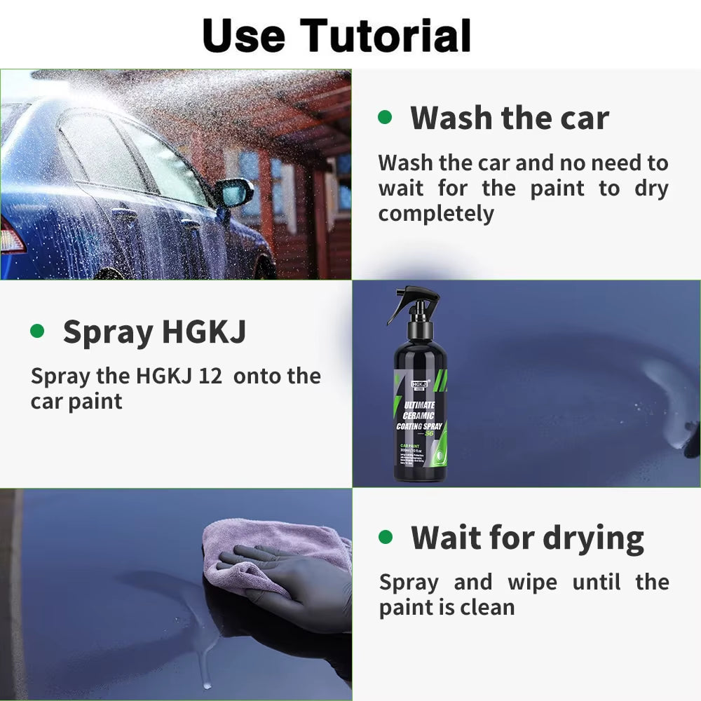 S6 Ultimate Ceramic Coating Spray Hydrophobic High Gloss Paint Protection 9H Nano Top Long Lasting Wax Car Care Detail